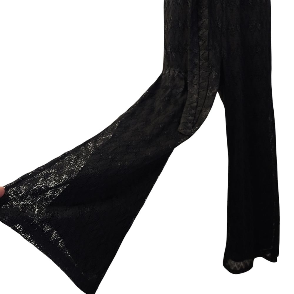 Francesca's Womens Black Lace Vneck Sleeveless Belated Romper Jumpsuits XS NWT - Picture 4 of 10